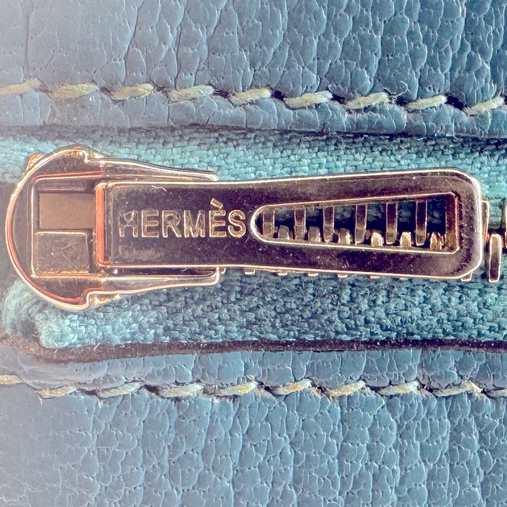 Hermès Béarn Wallet Bleu Paon Epsom Leather Palladium 2007 Hermès wallet AUTH - Picture 5 of 16